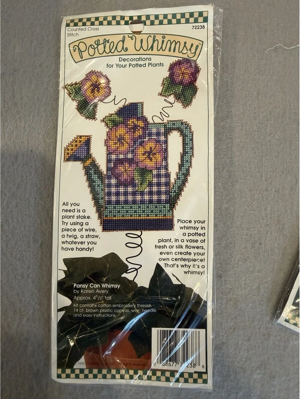 Vtg 1995 Dimensions Potted Whimsy Counted Cross Stitch Kits  Set Of 3 New